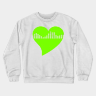 Green Graphic Equalizer Heart Crewneck Sweatshirt